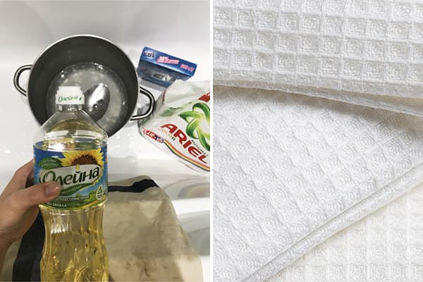 Pflanzenöl zum Bleichen von Handtüchern
