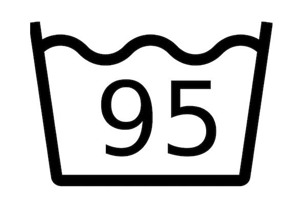 Symbole lavage à 95 degrés