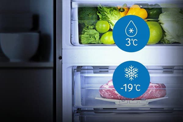 Der Temperaturunterschied im Kühlschrank und im Gefrierfach
