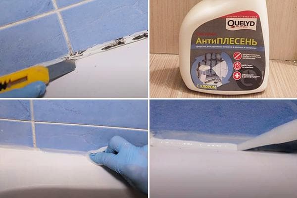 Austausch der von Schimmel befallenen Dichtungsmasse
