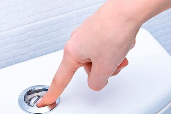 Spültaste der Toilette