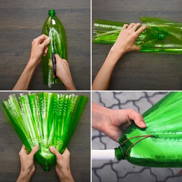 Gartenbesen aus Plastikflaschen
