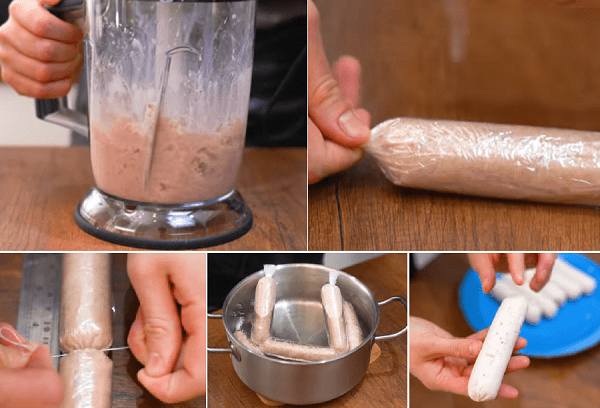 Diätetische Kinderwürstchen mit Putenfleisch