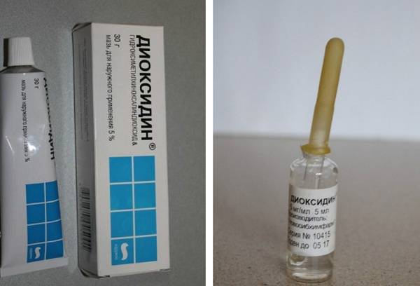 Dioxidin in Ampullen und Salbe