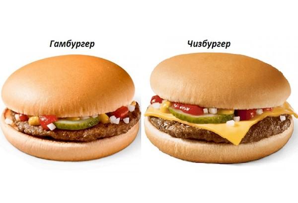 Hamburger und Cheeseburger