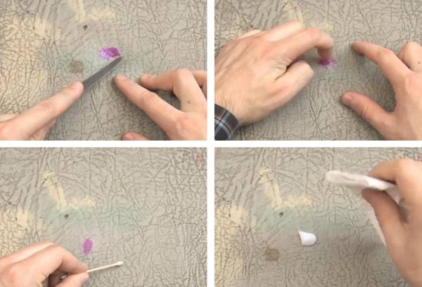 Nagellack auf Lederartikeln