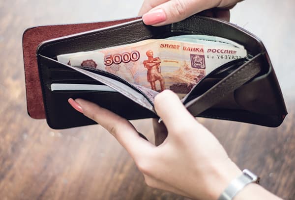 Geldbörse mit großen Scheinen