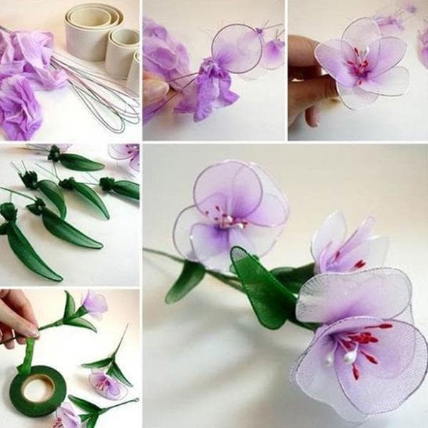 Blume aus Nylonstrumpfhosen