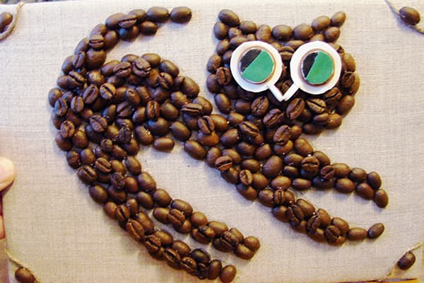 Wandbild aus Kaffeebohnen
