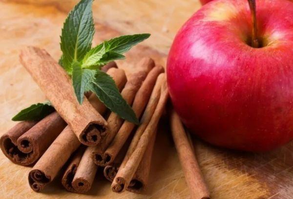Glühwein mit Äpfeln und Zimt