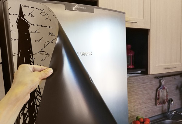 Kühlschrank bekleben