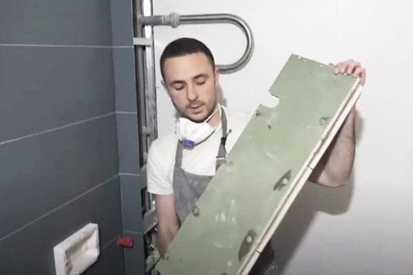 Zerlegbarer Magnetkasten zur Abdeckung von Rohren im Badezimmer