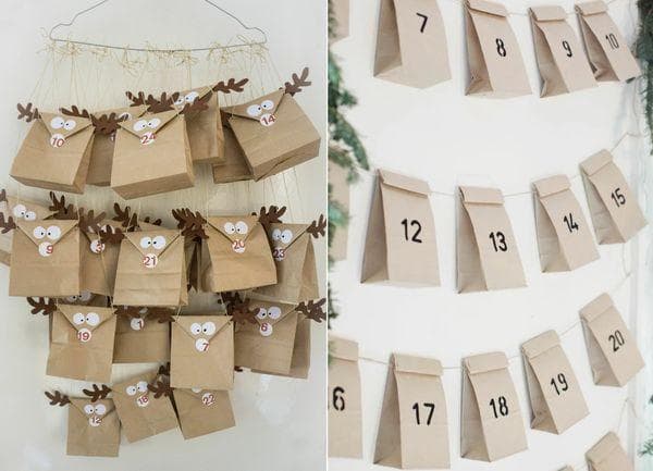 Adventskalender aus Papiertüten