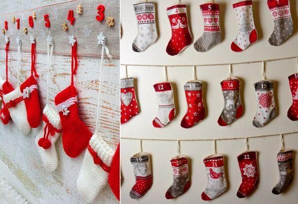 Kalender aus Söckchen und Fäustlingen