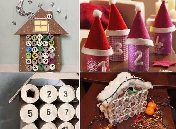 Adventskalender aus Papprollen