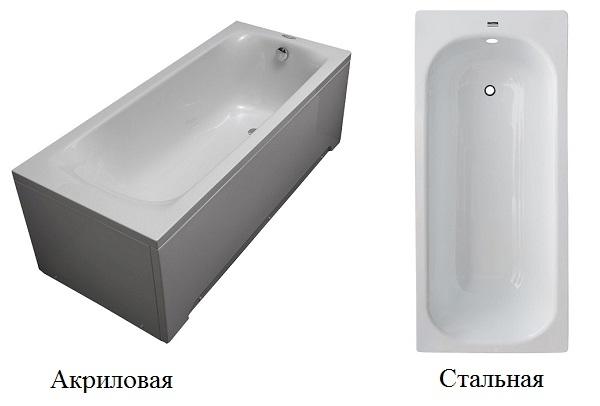 Badewanne Acryl und Stahl