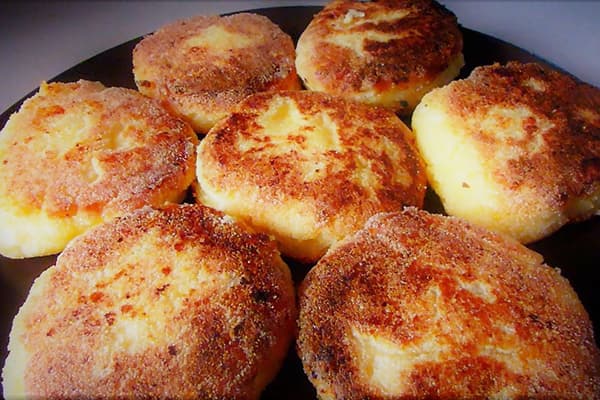 Quark-Pfannkuchen mit Birne