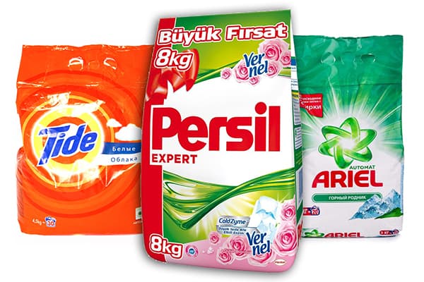 Die Pulver Ariel, Persil und Tide