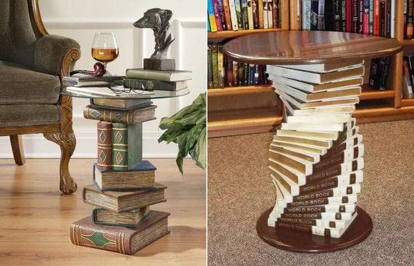 Couchtisch aus alten Büchern