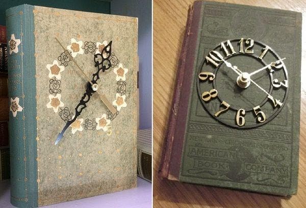 Ungewöhnliche Uhr aus Büchern