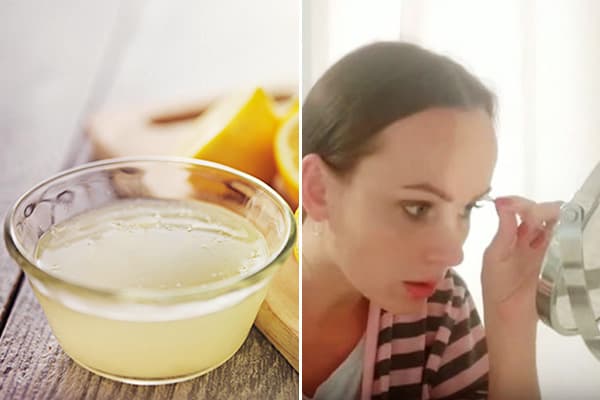 Entfernen von Augenbrauenfarbe mit Zitronensaft
