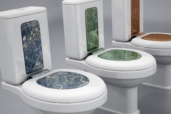 Bunte Toilettenbecken