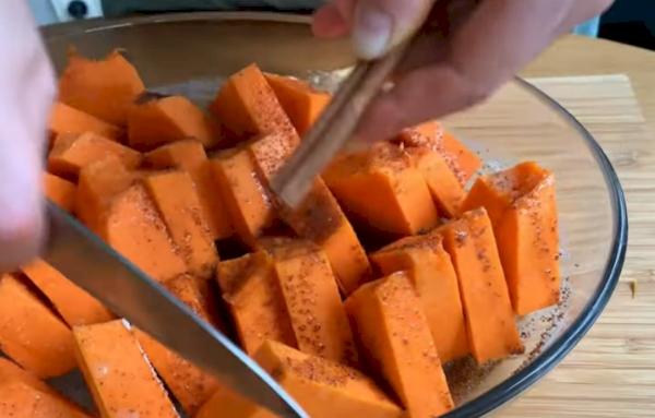 Backen von Kürbisscheiben