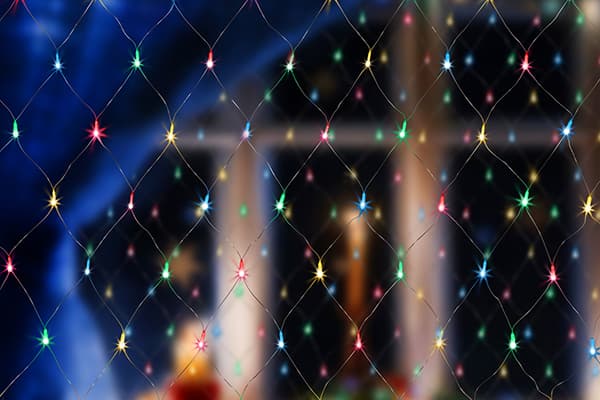 Lichterkette in Netzform