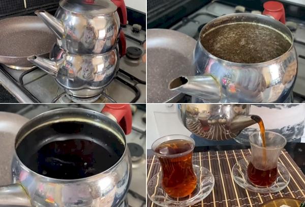 Zubereitung von echtem türkischen Tee