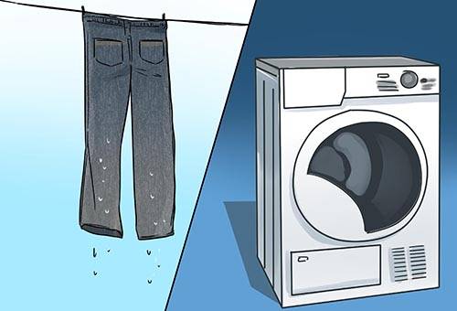 Jeans nach dem Waschen
