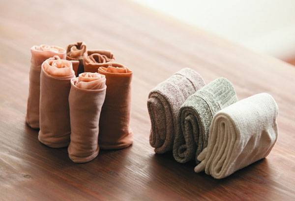 Zusammengelegte Socken