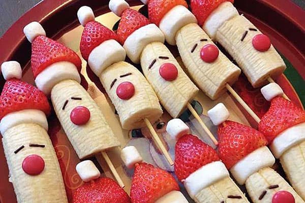 Neujahrsfiguren aus Obst
