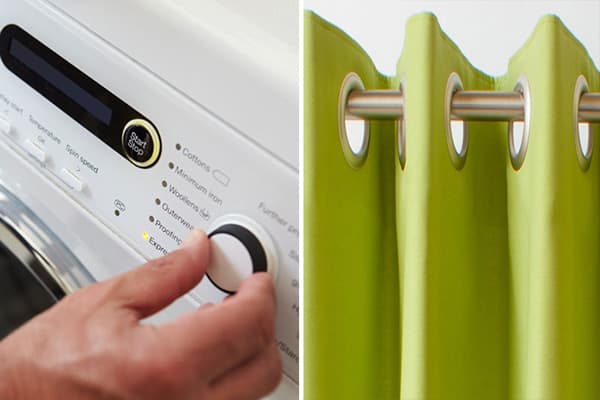 Wäsche von Vorhängen mit Ösen