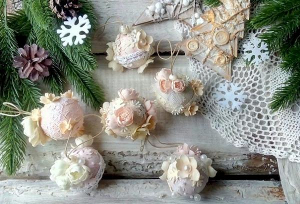 Shabby-Chic Christbaumschmuck