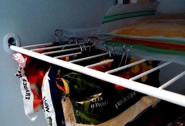 Büroklammern für Lebensmittel im Kühlschrank
